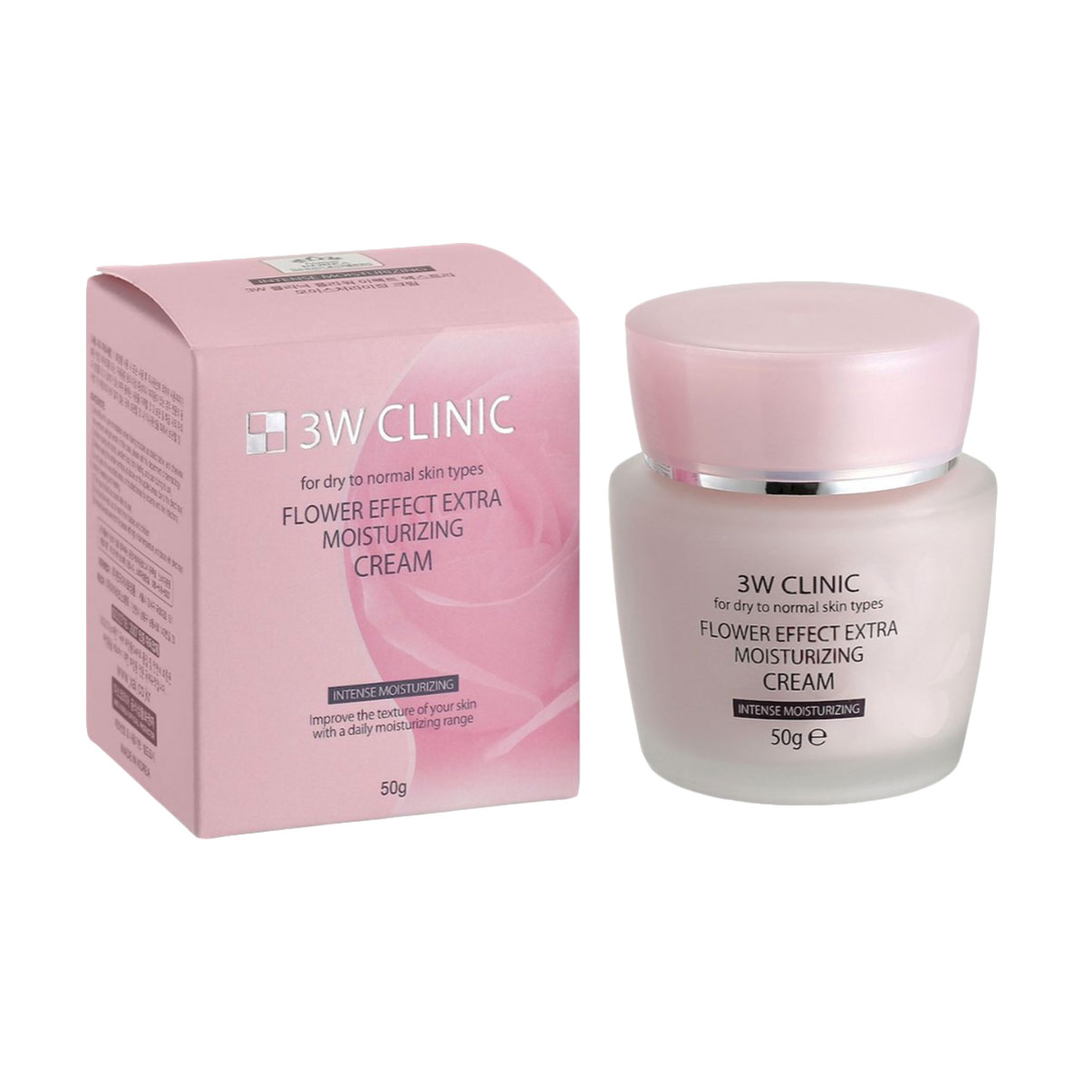 Крем для обличчя 3W Clinic Flower Effect Extra Moisturizing Cream зволожувальний, 50 г